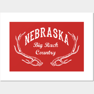 Nebraska Big Rack Country T-shirt by Corn Coast Posters and Art